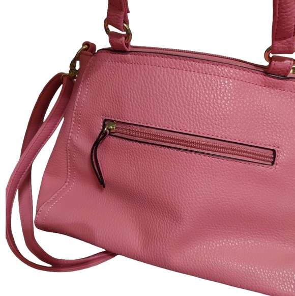 Nicole By Nicole Miller Bubblegum Pink Pebbled Faux Leather Bow Tassel Satchel - Picture 13 of 16